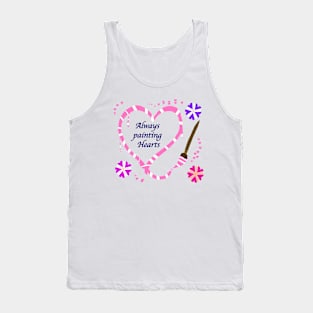 Valentine's Always Painting Hearts (pink) Tank Top